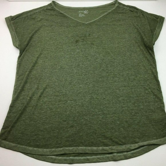 Terra Sky Womens V Neck Short Sleeve 